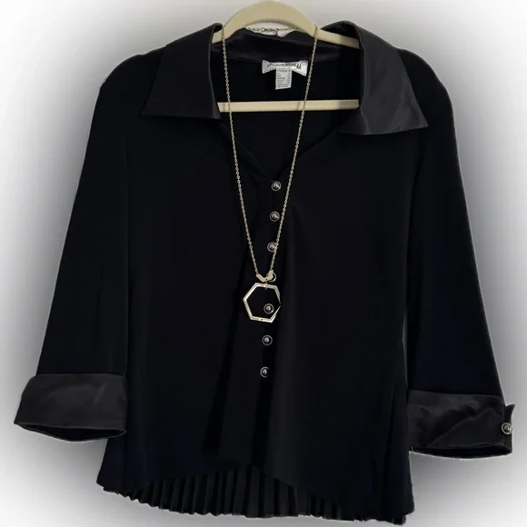 New with tags! Joseph Ribkoff black fit-&-flare blouse! - Picture 1 of 15